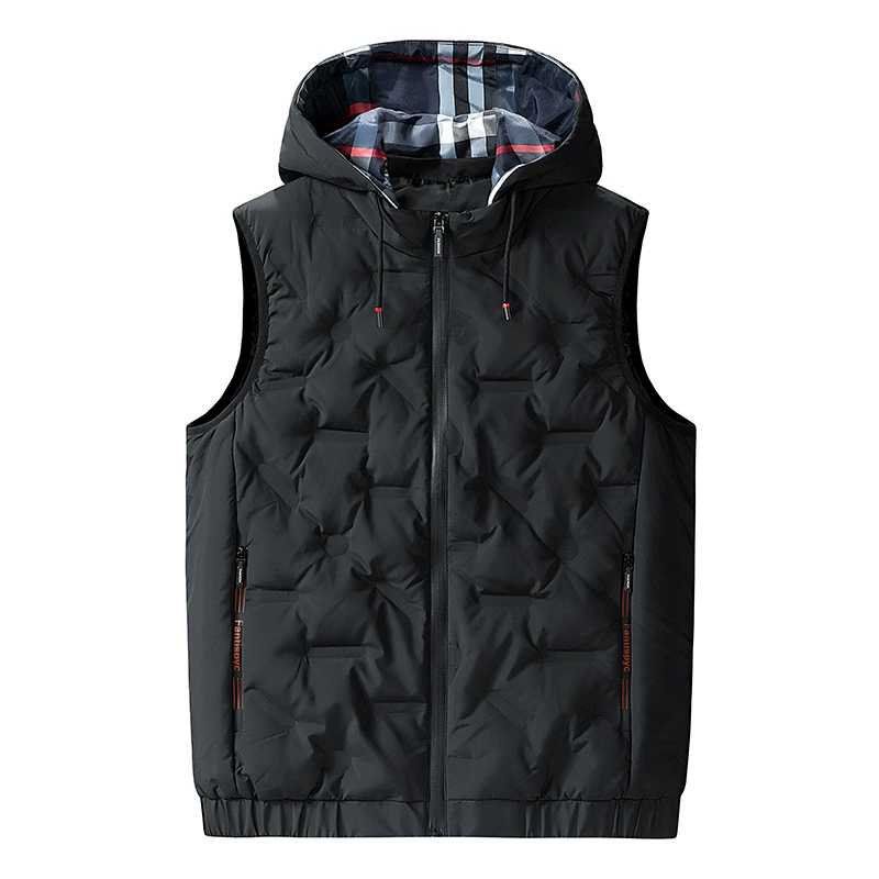 Warm long-sleeve, down jacket, keep warm vest for leisure with hood sleevless