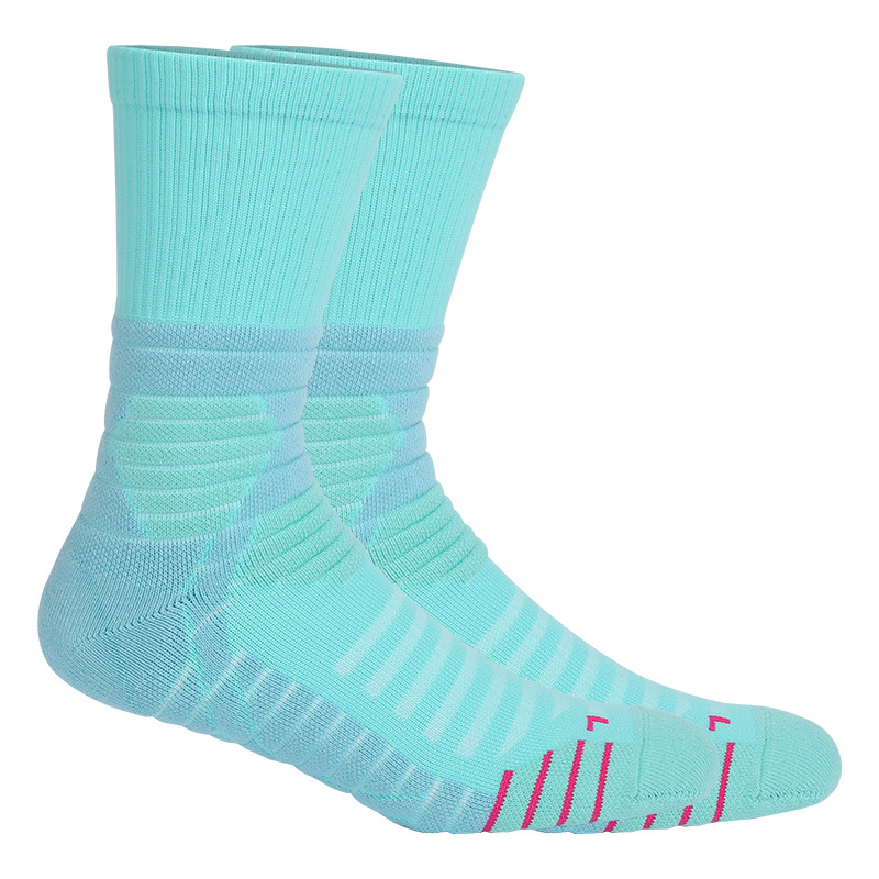 Calcetines de baloncesto Elite para hombre de Mingjun Training, parte inferior de toalla gruesa, calcetines deportivos antideslizantes, prácticos calcetines de baloncesto Elite hasta la pantorrilla.
