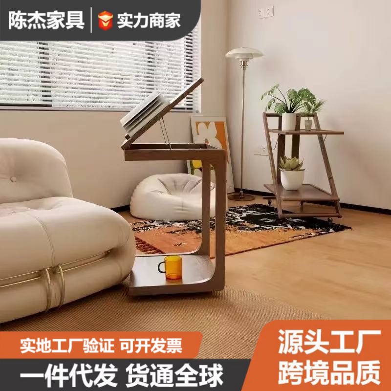 이동식 트롤리 테이블, 원목 소파 사이드 테이블, 바퀴 달린 침대 옆 테이블, 다기능 커피 테이블, 이동식 거실 사이드 테이블