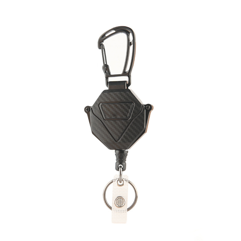 Funda para tarjetas de identificación al aire libre Funda para tarjetas de etiqueta de trabajo para PC Llavero de identificación retráctil Hebilla fácil de tirar Cuerda de alambre anti-pérdida