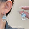 Crystal, advanced earrings, silver needle, gradient, high-quality style