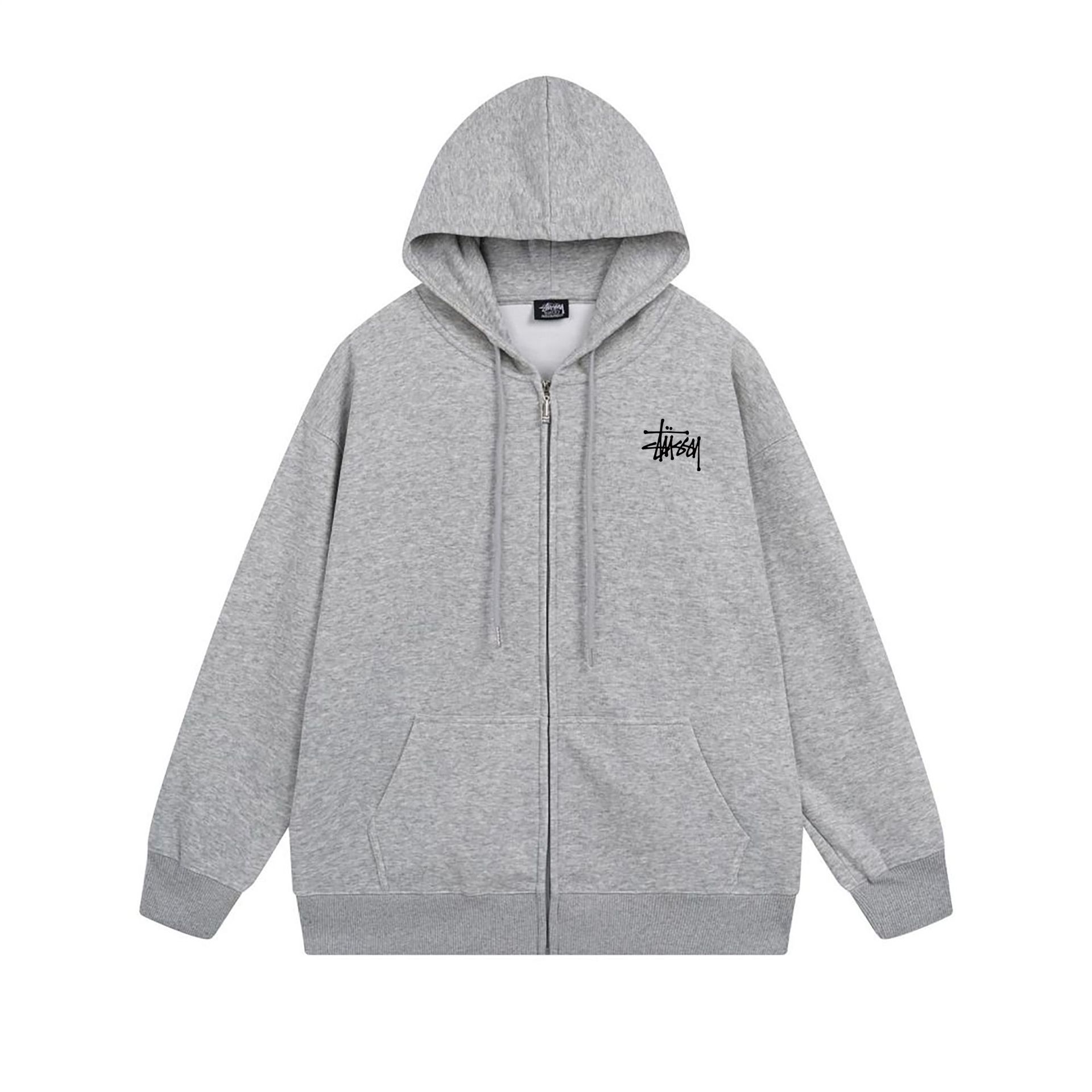 Áo nỉ có mũ trùm đầu thương hiệu cơ bản hợp thời trang xuyên biên giới Stussy Stussy dành cho nam và nữ Áo khoác chui đầu dài tay