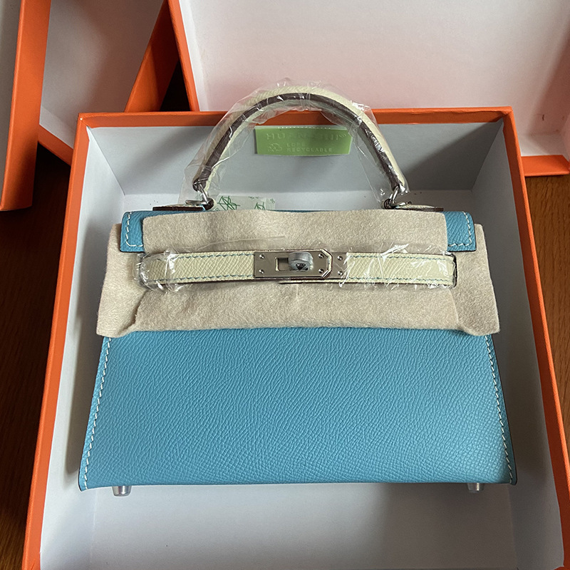 Bolso Kelly mini de cuero genuino, nuevo 2025, para mujer, versátil, al por mayor