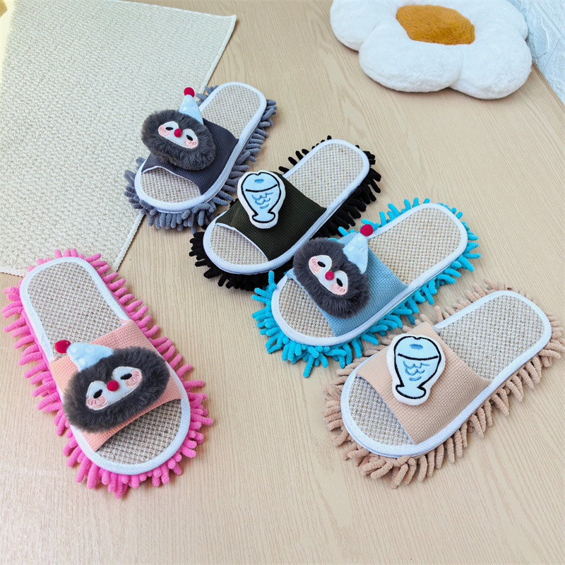 Silent kitchen mopping slippers, detachable and washable, for indoor floor cleaning, children's home lazy floor wiping tool for summer
