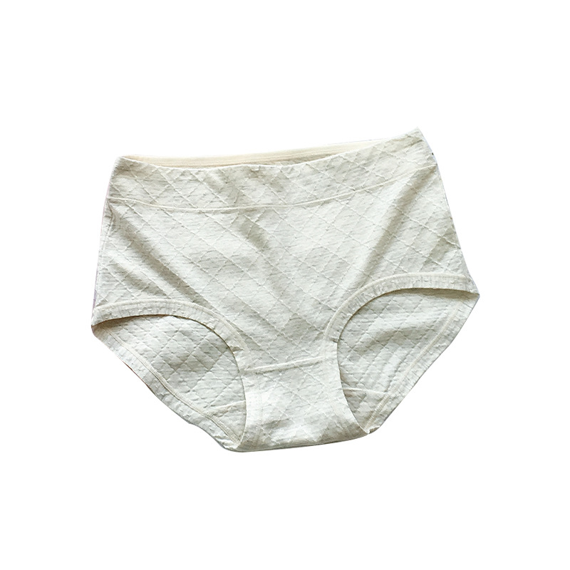 Ropa interior de cintura alta de algodón fresco cómodo rombo agradable para la piel hilo de algodón ropa interior de algodón color sólido de las mujeres más el tamaño de calzoncillos elásticos
