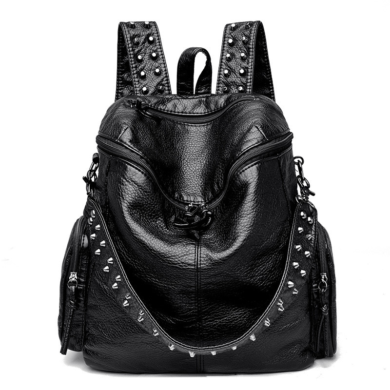 Trendy 2025 Spring New Women's Backpack Fashion Rivet Strap Women's School Bag Sweet Cool Girl Retro Backpack Trendy 2025 Spring New Women's Backpack Fashion Rivet Strap Women's School Bag Sweet Cool Girl Retro Backpack