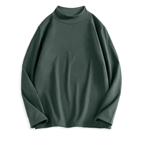 Double-sided Fleece Half-High Collar Men's Long-Sleeve T-Shirt Warm Base Shirt Men Autumn/Winter Thicken Innerwear Fall Fashion