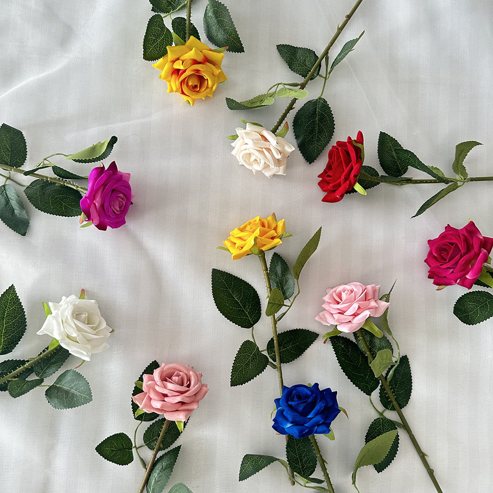 웨딩 장식 유럽식 장미 꽃 손으로 묶인 인공 꽃 발렌타인 데이 꽃꽂이 사진 소품 휴대용 인공 꽃