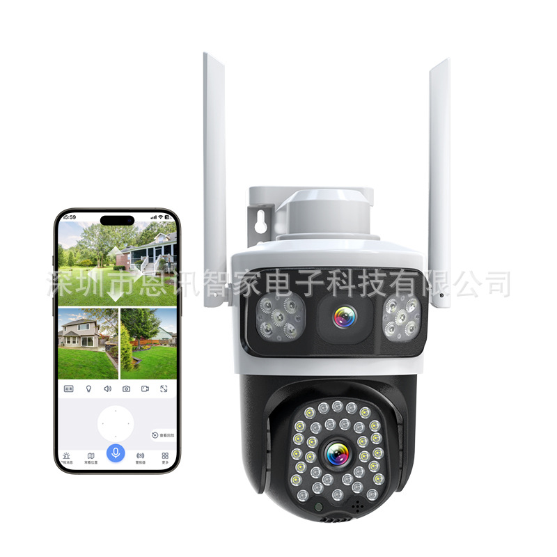 Transfronterizo para doble lente, tres imágenes 360 cámara panorámica, máquina de pelota al aire libre, monitor de alta definición a prueba de agua, gran angular image 6