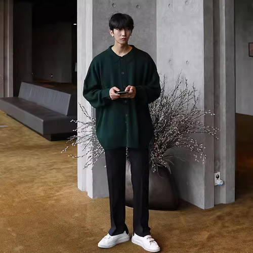 【Clearance】Korean Style Casual Retro Collar Pullover Knit Sweater Jacket