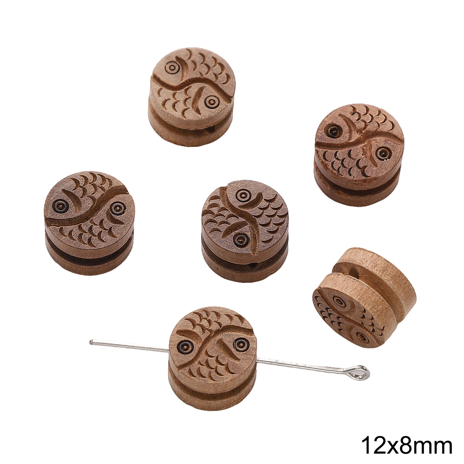 Guofengwen juega Ping An Fu cuentas de madera hechas a mano DIY colgantes de cuentas de cadena de material de teléfono móvil accesorios de cuentas a granel