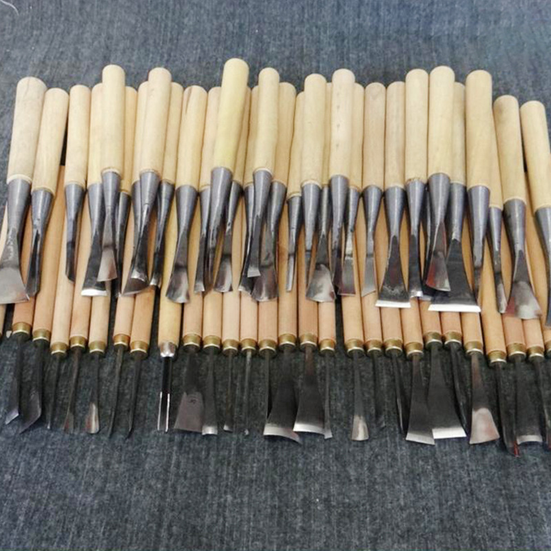 Juego de Cinceles y Cuchillos para Escultura en Madera Set de 62 Piezas para Carpintería