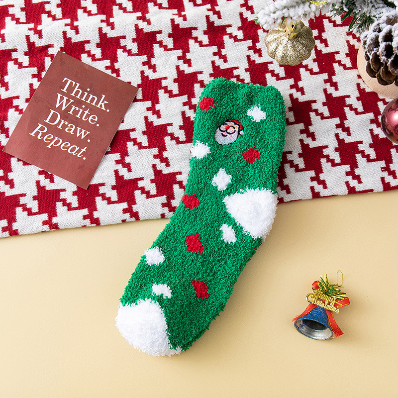 Apparel Accessories Christmas Socks Coral Fleece Embroidered Socks Women Winter Floor Socks Cute Cartoon Thick Warm Plush Winter Sleep Socks_voghion.com