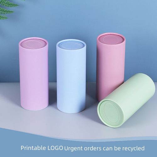 Morandi color cylindrical tissue paper advertisement paper towel logo car cylindrical paper car-mounted tissue paper with label for wholesale