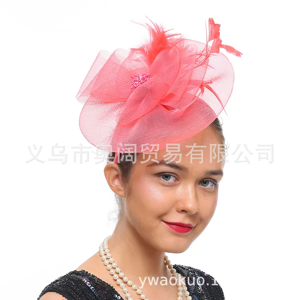 Amazon Explosions Christmas Hair Band Color Hair Flower Hemp Yarn Headwear European and American Retro Bridal Banquet Performance Hair Accessories Batch