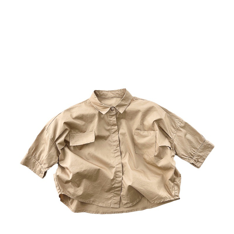 Camisa de longitud media para niños primavera y otoño nuevas niñas estilo coreano chaqueta mori suelta personalizada ropa para niños moda para bebés