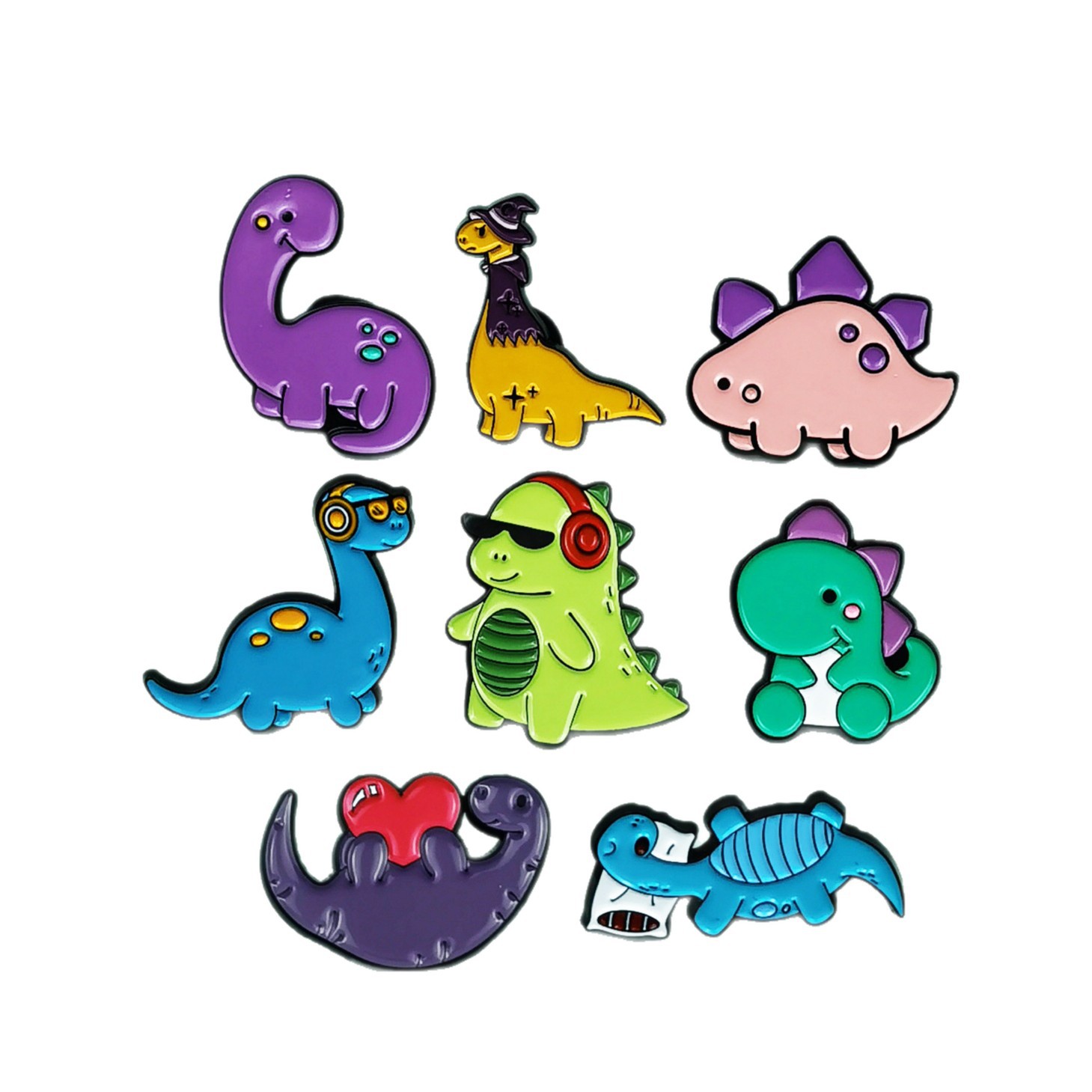 Lindo y lindo broche de dinosaurio pequeño, personalidad, estilo de dibujos animados, accesorios de mochila, accesorios de insignia de aleación de aceite de goteo de alfiler image 5
