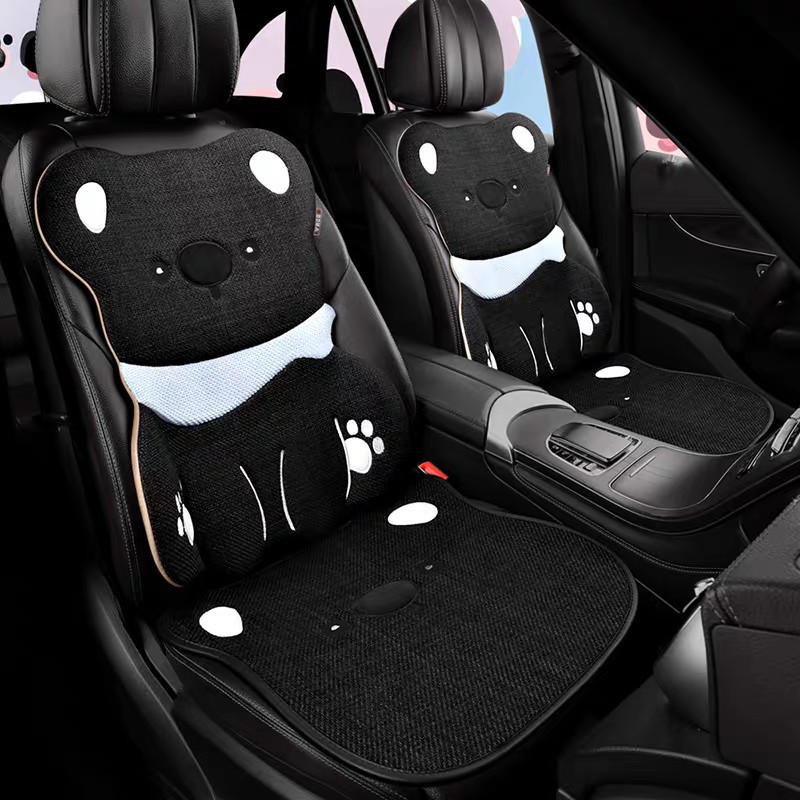 2026 New Model Car Seat Cushion with a High-End Feel, Summer Linen Women's Seat Cover, Universal for All Seasons, Half-Cover Seat Cushion Cover