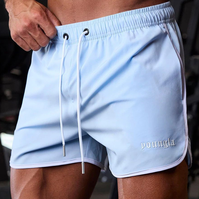 American Quick-drying Fitness Shorts YOUNG Simple Solid Color Retro Mesh Slim-fit Running Sports Riding Beach Pants American Quick-drying Fitness Shorts YOUNG Simple Solid Color Retro Mesh Slim-fit Running Sports Riding Beach Pants