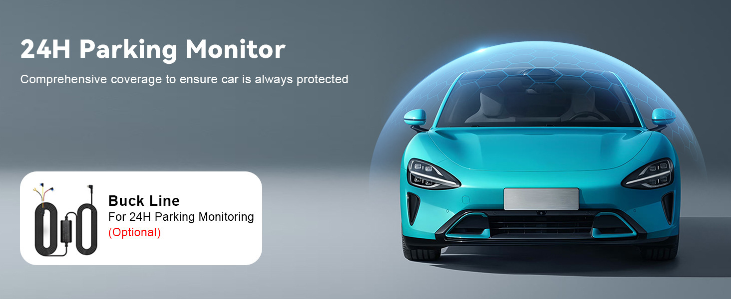 4K Front and Rear Dual Camera Dash Cam Wifi Ultra HD Night Vision 24H Parking Monitoring GPS Backup Camera