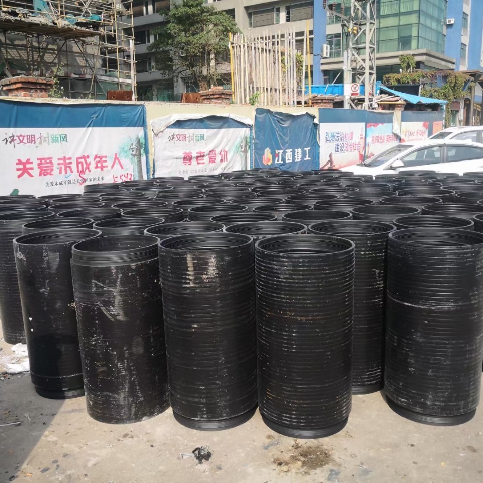 自锁式pe顶拉管800-12.5KN双口承插聚乙烯实壁缠绕管排污污水管