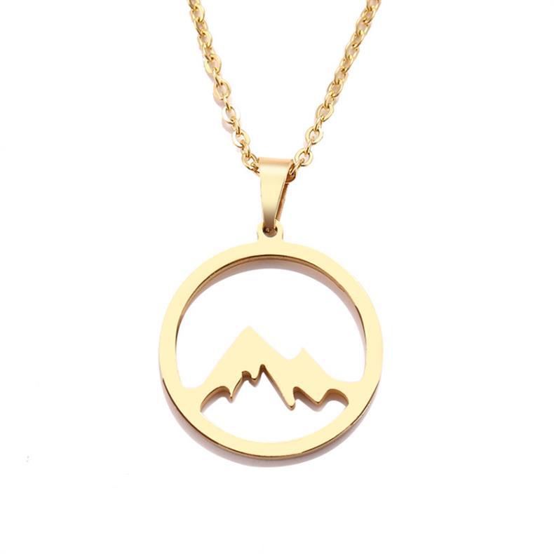 Wholesale Jewelry Casual Simple Style Mountain 304 Stainless Steel Cable Chain Pendant Necklace display picture 1