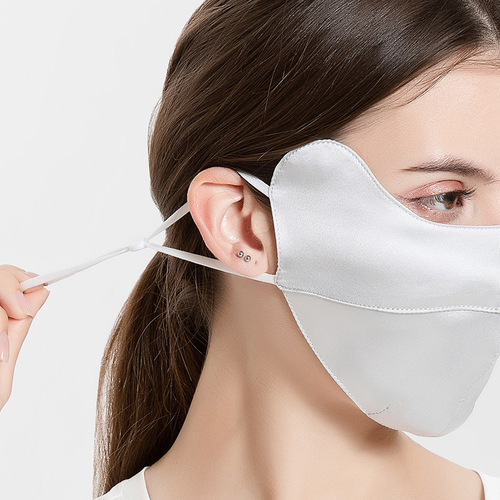 Youyue 2024 Spring Mulberry Silk True Silk Sun Protection Adjustable Ear-Friendly Breathable 3D Face Mask for Women