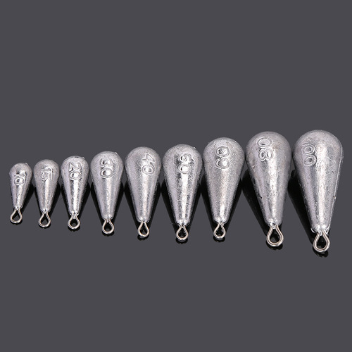 Wholesale water drop lead pendant, fishing lead pendant with ring, long-range throwing pole, sea pole, solid string hook lead pendant, fishing gear small accessories