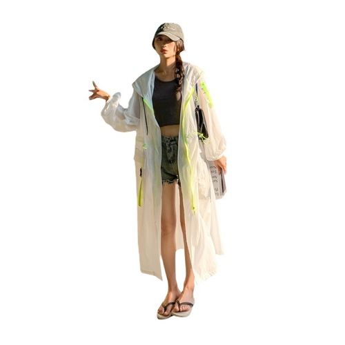 Long sun protection clothing for women summer 2024 new Korean style loose thin breathable sun protection clothing seaside vacation cardigan jacket