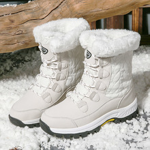 跨境冬季東北大碼雪地靴女戶外旅行加厚高幫加絨加厚棉鞋中筒靴子