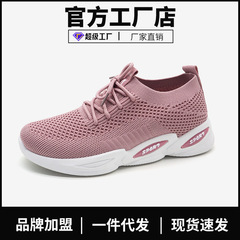 Women's Coconut Shoes 2023 Summer New Plus Size Foreign Trade Flyknit Casual Sports Shoes Versatile Mesh Women's Shoes