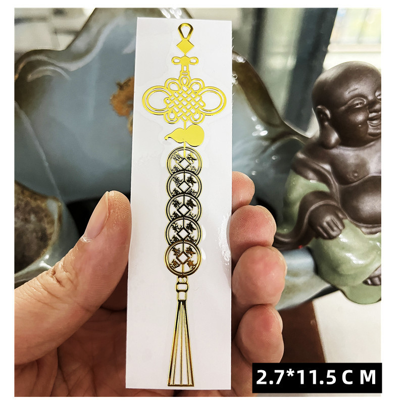 Mayorista Wu Di Dinh chino Nudo calabaza chismes dragón de fuego Lotus Shanhai Town disolver puerta a puerta pegatinas metálicas