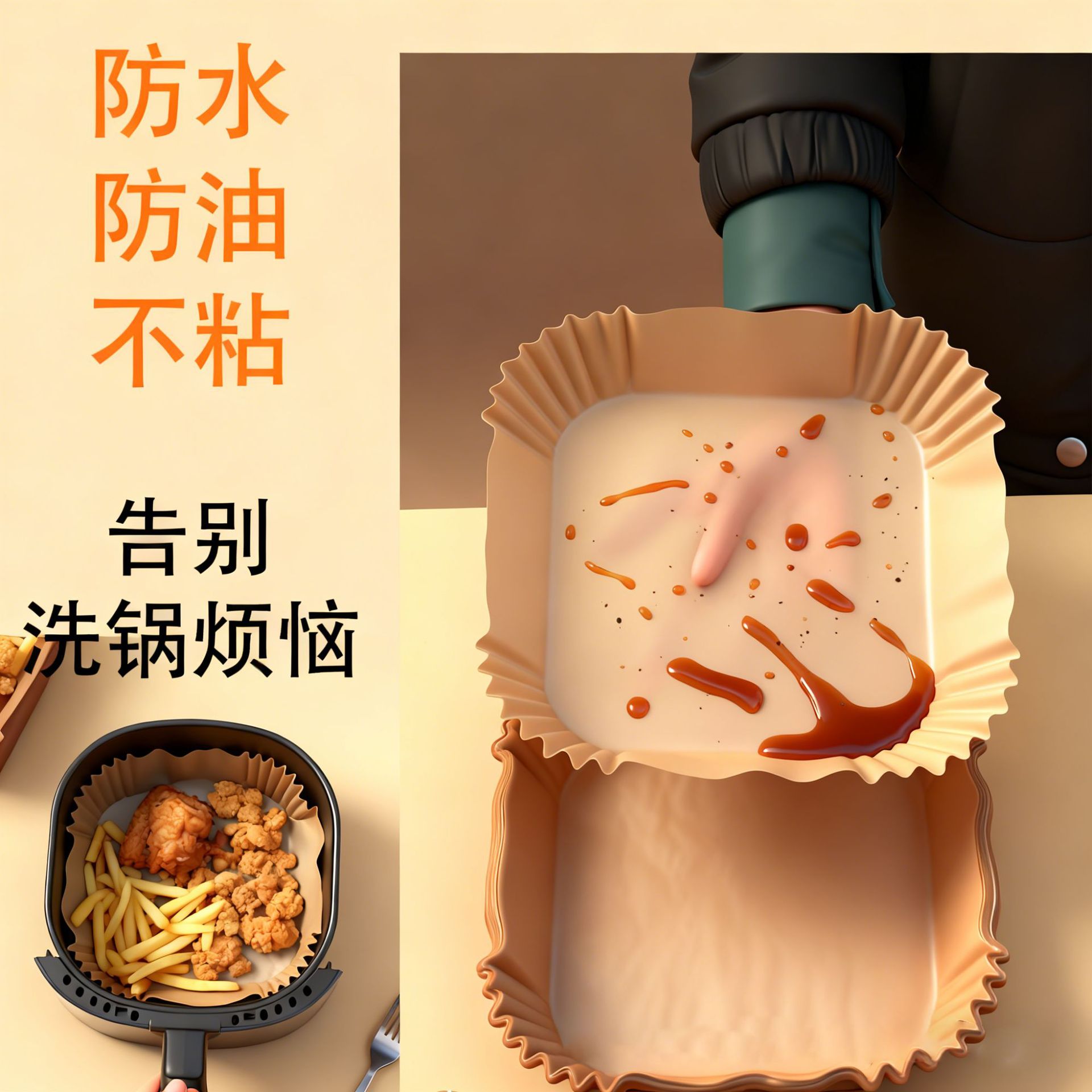 Papel especial para papeleras de aire, papel de absorción de aceite redondo para hornear, papel de silicona de grado alimenticio, papel de almohadilla de alimentos antiadherente, papel mayorista