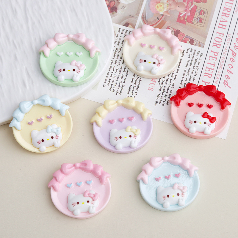 漫画 diy 樹脂アクセサリージュエリー弓猫プレートクリーム接着剤ヘアピン携帯電話ケース靴バックルキーホルダーペンダント|undefined