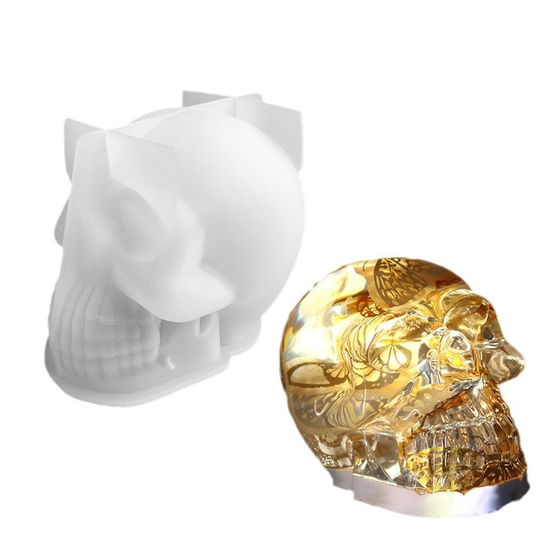 New diy glue drop mold large medium and small skull silicone skull shape candle ornaments handmade soap silicone