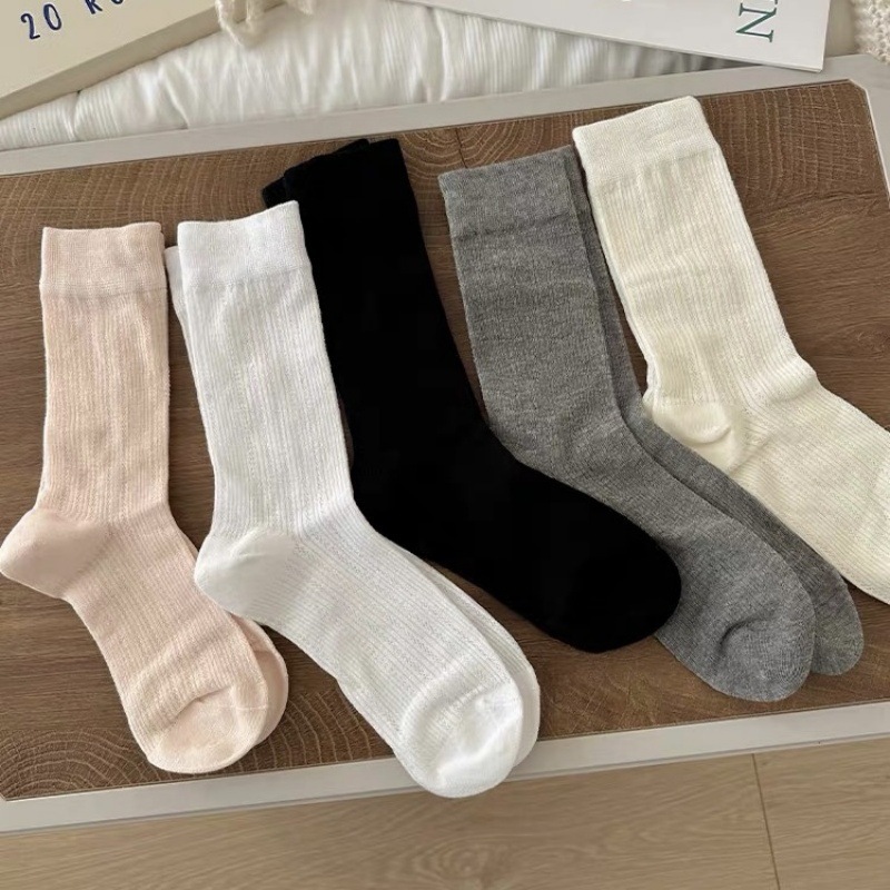 女性用夏用ソックス、薄手のミッドカーフソックス、韓国風純綿パイルソックス、卸売スイートスタイル中空メッシュストッキング、トレンディソックス|undefined