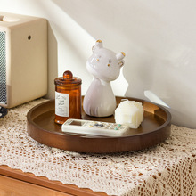 ins风木质托盘桌面化妆品收纳盒家用入户玄关钥匙香水香薰置物盘