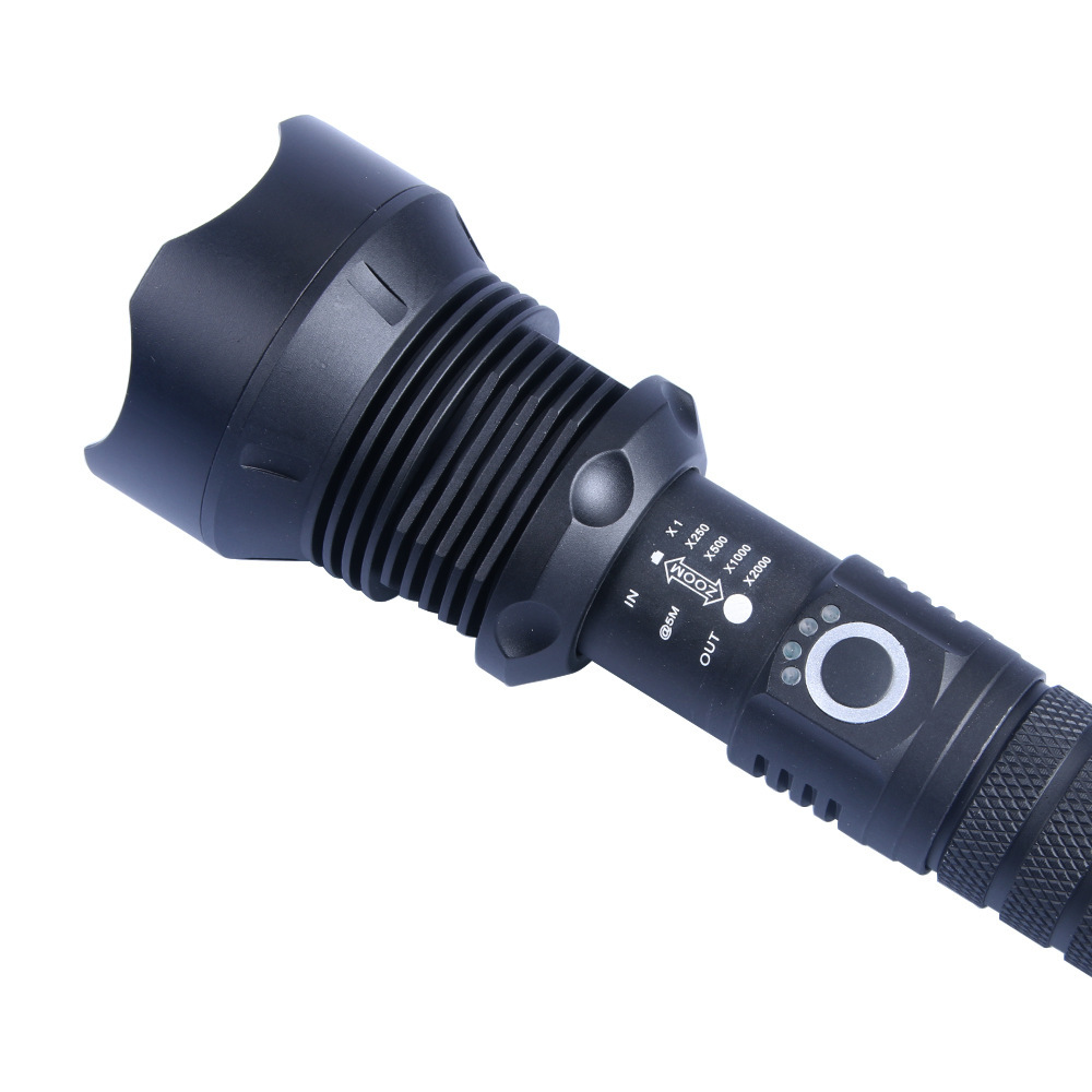 新款 P70大功率USB充电伸缩调焦手电筒 LED强光远射铝合金手电筒详情18
