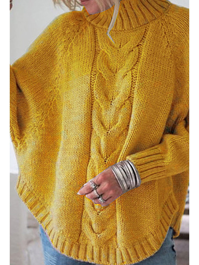 Women's baggy bat-sleeved knit sweater top_voghion.com