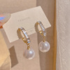 Silver needle, advanced retro earrings from pearl with tassels, silver 925 sample, high-quality style, bright catchy style