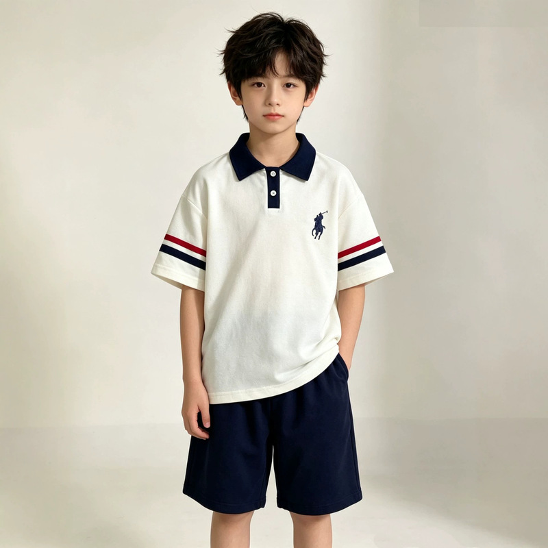 Boys' Summer Short-Sleeved T-Shirt 2026 New Cool and Stylish Children's Clothing Lightweight Loose Polo Shirt for Older Kids Summer Fashion T-Shirt Boys' Summer Short-Sleeved T-Shirt 2026 New Cool and Stylish Children's Clothing Lightweight Loose Polo Shirt for Older Kids Summer Fashion T-Shirt