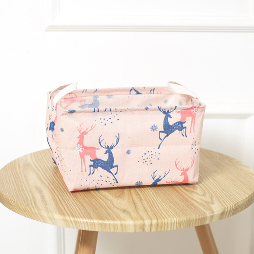 Factory Direct Sale Desktop Storage Box Dormitory Stationery Snack Storage Basket Car Foldable Fabric Storage Box Basket Dropshipping