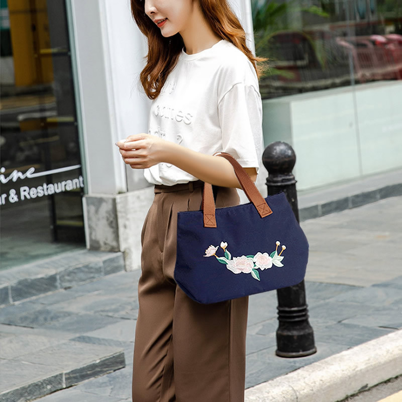New Canvas Middle aged Mom Women's Leisure Handbag Work Embroidery Fabric Bag Tide_voghion.com