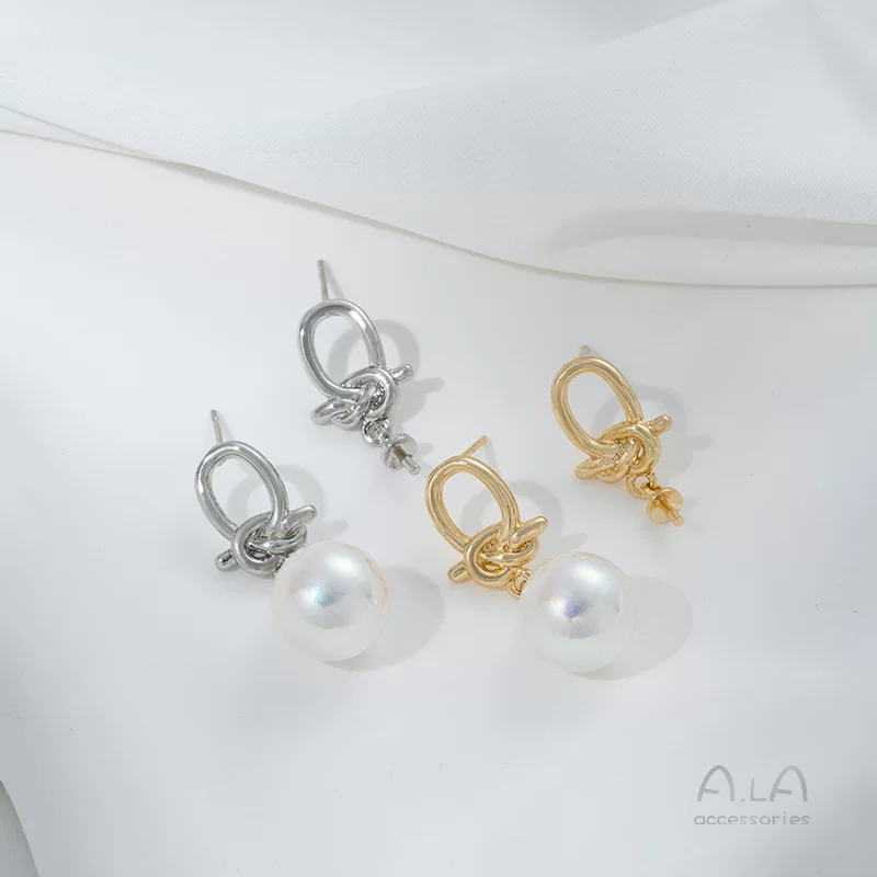 Серебряные серьги из жемчуга, украшение из жемчуга, 14 карат, золотистый цвет, DIY
