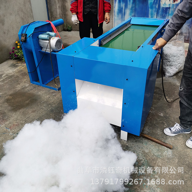 纤维棉PP棉开棉机 菏泽毛绒玩具充棉机 简易沙发抱枕充装机