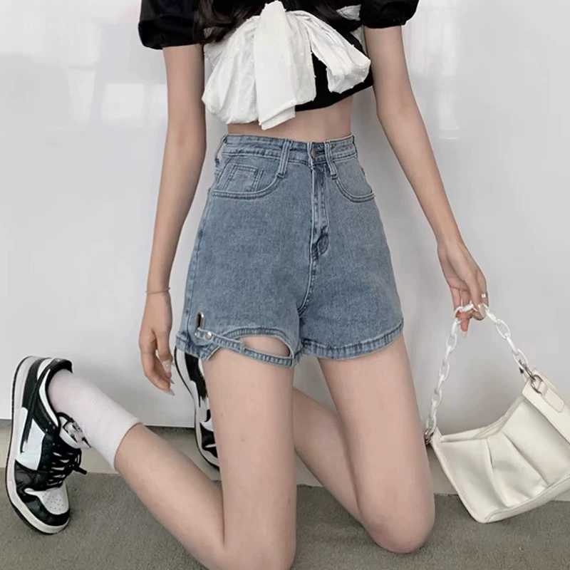 Летняя корейская версия нового дизайна джинсовые шорты с высокой талией