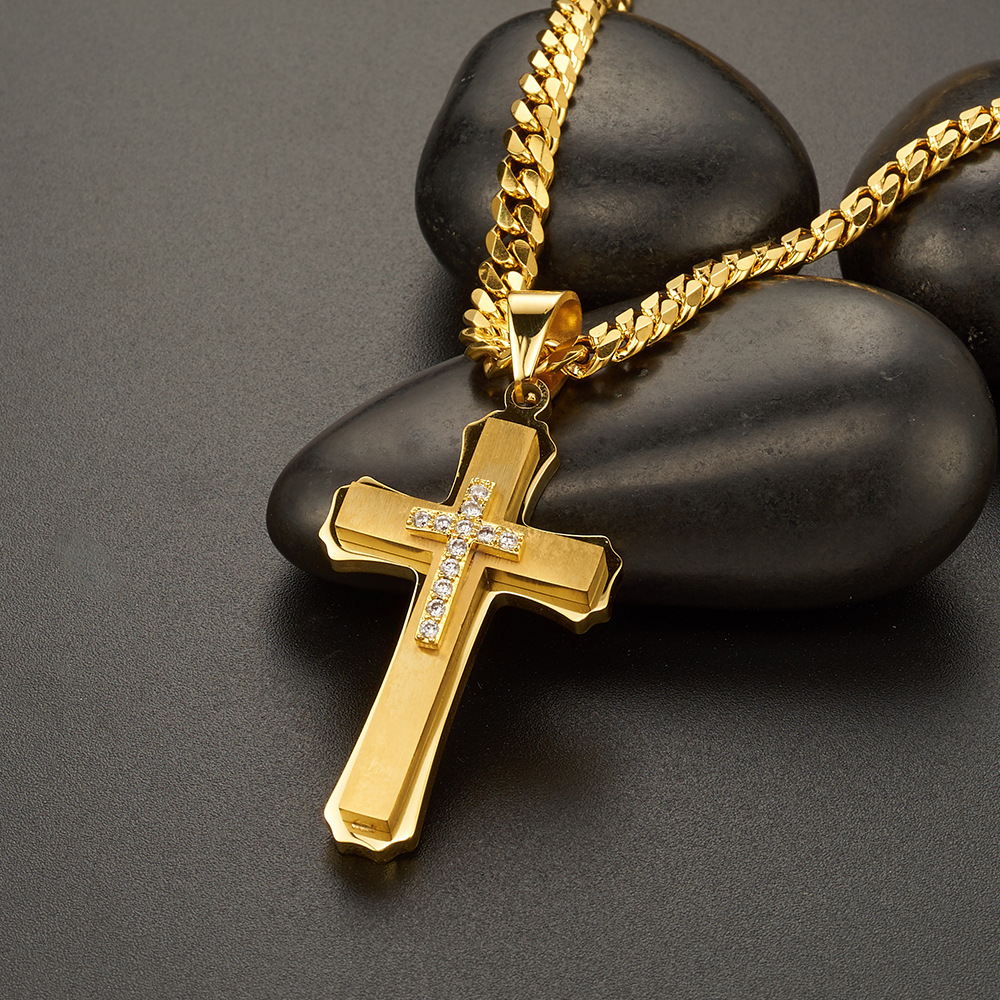20g Weight 304 Stainless Steel Pendant Material Zircon Inlay Material Pendant Necklace Classification 304 Stainless Steel Chain Material 1 Piece Quantity Holiday, Daily Occasion 304 Stainless Steel Material Cross Pattern Unisex Gender Inlay Design Basic, Modern Style, Classic Style Style Basic Modern Style Classic Style Cross 304 Stainless Steel Inlay Zircon Unisex Pendant Necklace 10