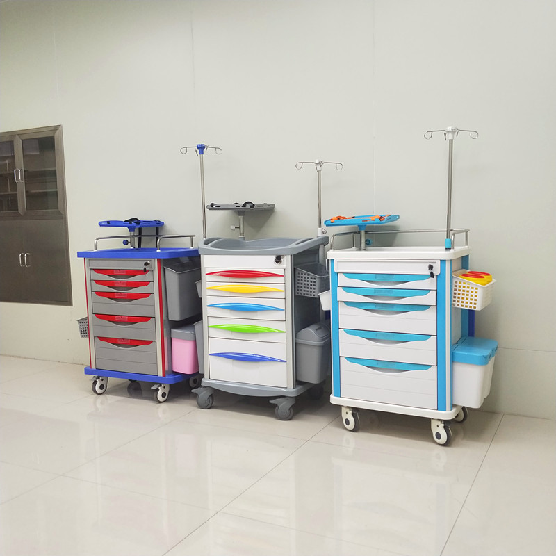 医用ABS抢救车 急救护理车不锈钢护士送药治疗车豪华多功能麻醉车