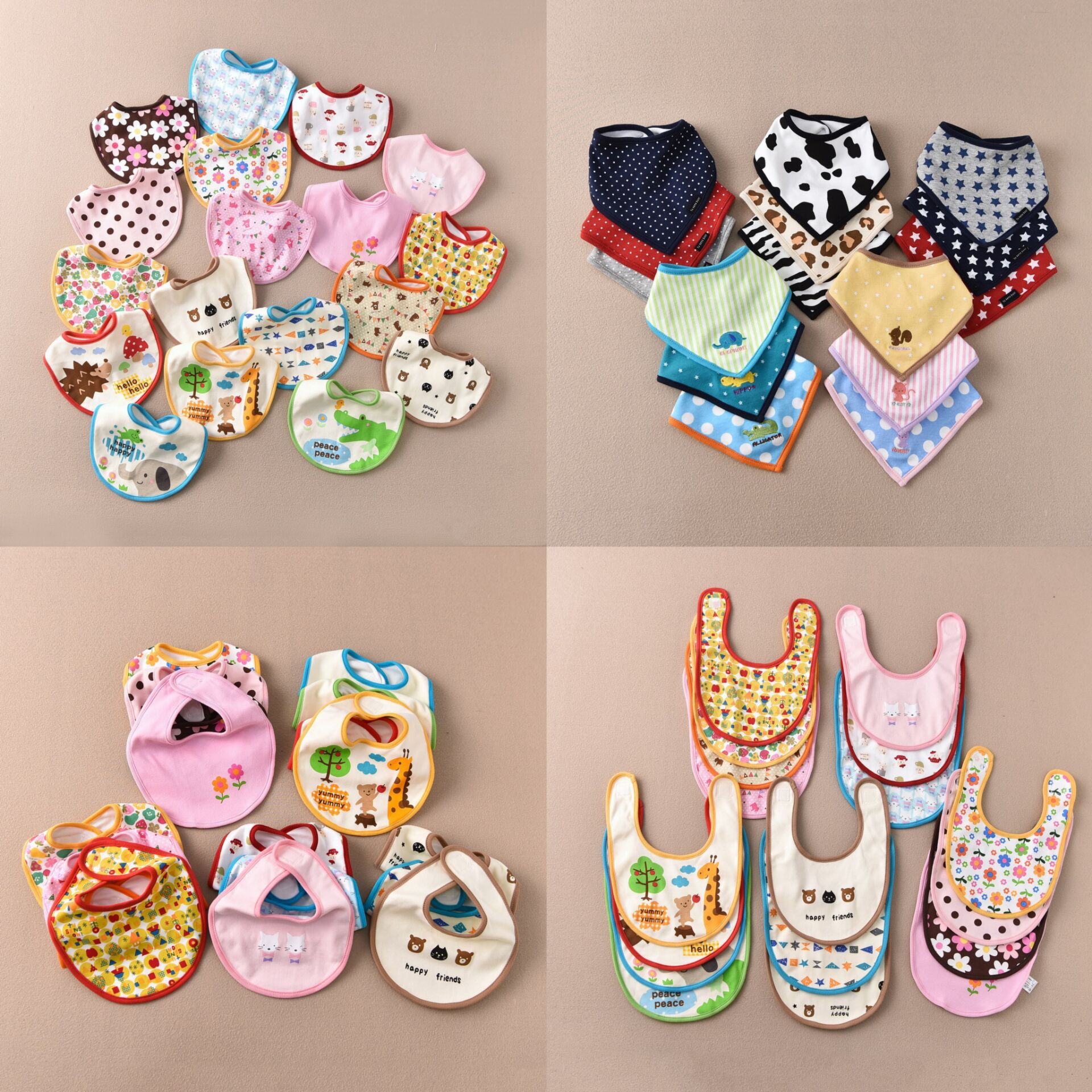 Bib waterproof bib bib class A Japanese cartoon cute newborn baby feeding bib exported to Japan