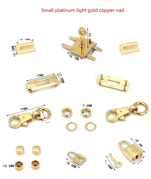 Big Kelly hardware accessories factory direct luggage lock platinum large eyelet K gold bag metal lock seat twist lock